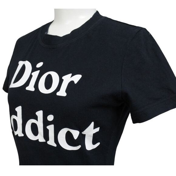 Authentic Christian Dior Dior Addict Galliano Short Sleeve Top Shirt Black 36 - Picture 3 of 8